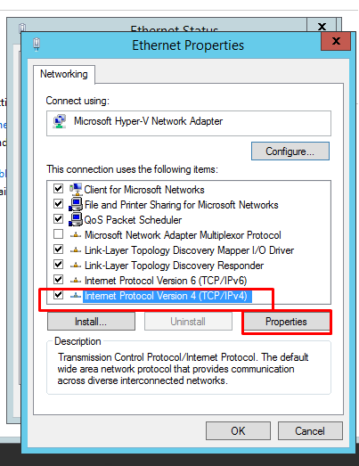 Assign a static IP Address to Windows Server 2012