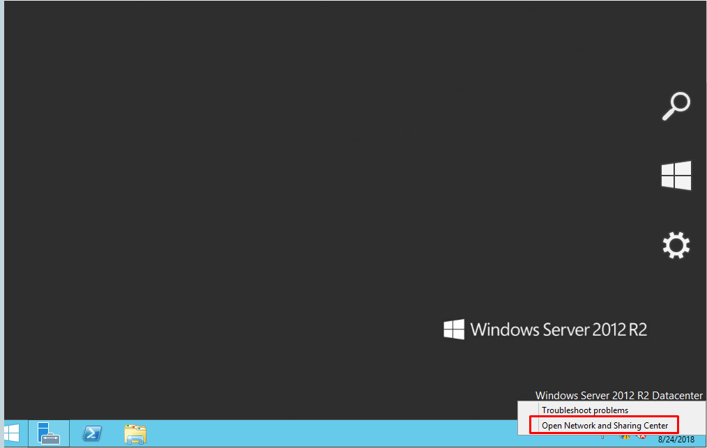 Assign a static IP Address to Windows Server 2012