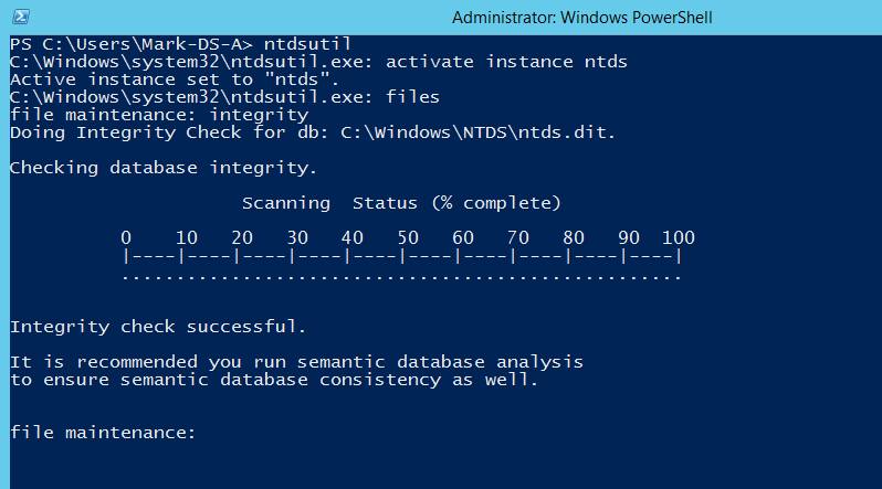 How To Check The Active Directory Database Integrity