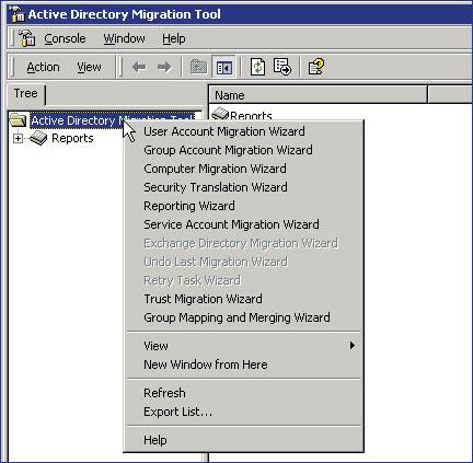 ADMT Tool Console.