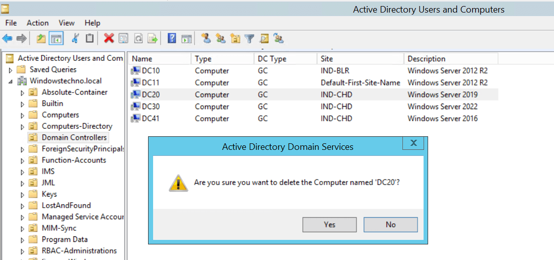 Delete-Domain-Controller-Yes